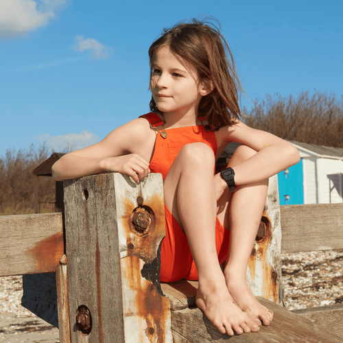 Red Denim Dungaree Shorts