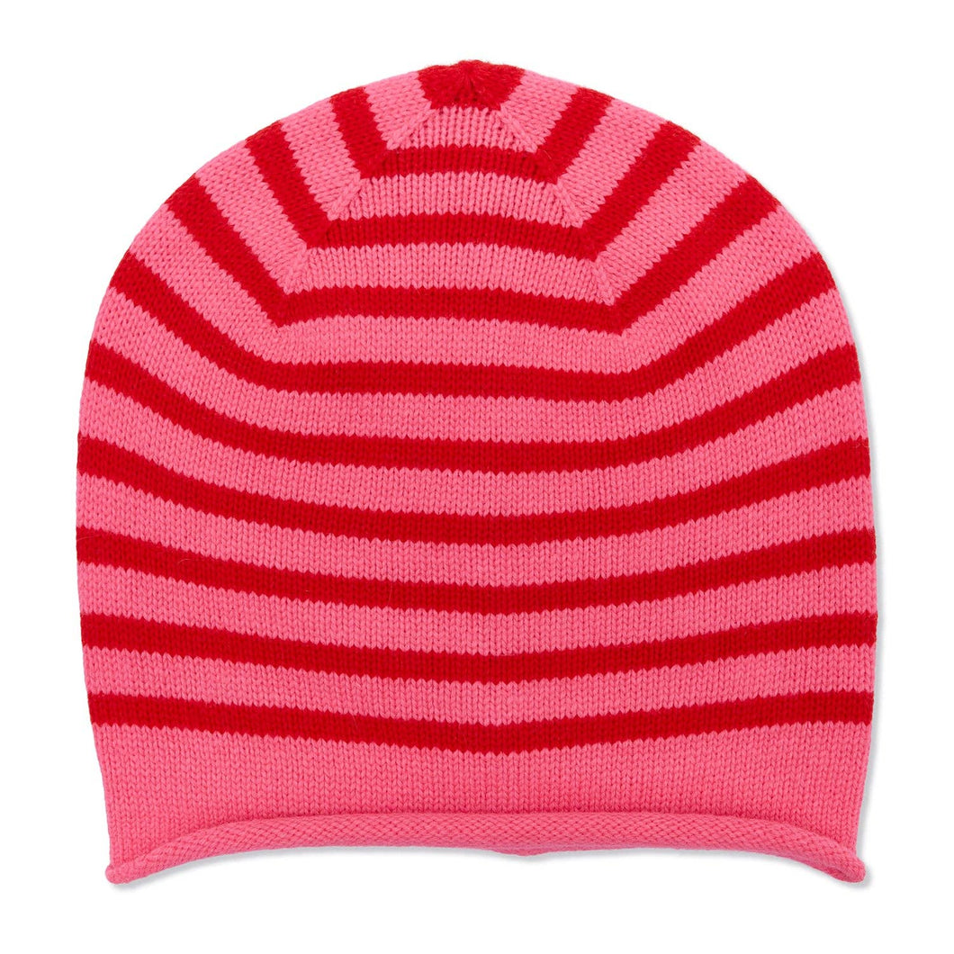 Breton Cashmere Beanie - Pink/Red