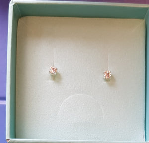 Sterling silver mini Solitaire Studs