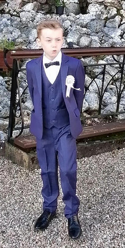 Blue Check Boys 5 pce Suit
