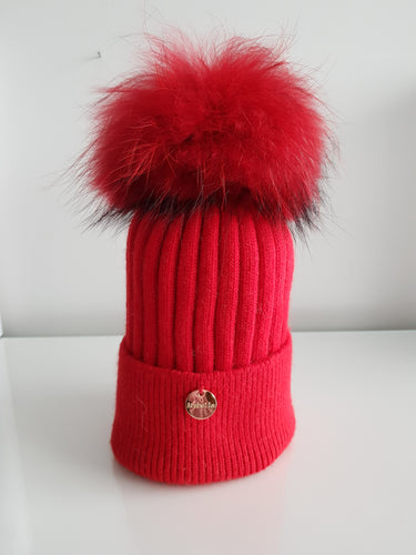 Arabella Cashmere Hat with detachable Pom Pom