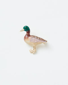 Fable - Enamel Mallard Duck Brooch