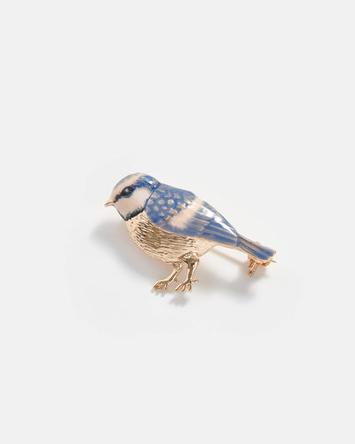Fable - Enamel Blue Tit Brooch