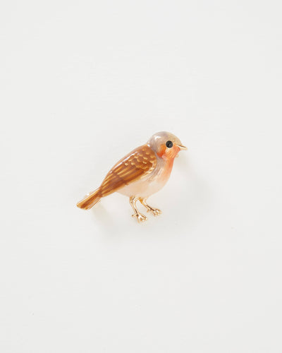 Fable - Enamel Robin Brooch