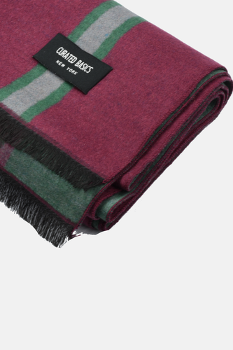 Oxblood Stripes Brushed Silk Scarf