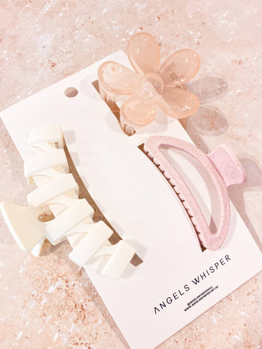 Angels Whisper - LISSE CLAW CLIPS 3 PCS SET - WHITE