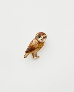 Fable - Enamel Barn Owl Brooch