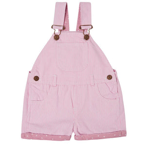 Pink Stripe Dungaree Shorts