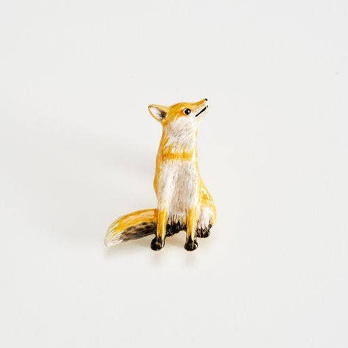 Fable - Enamel Fox Brooch