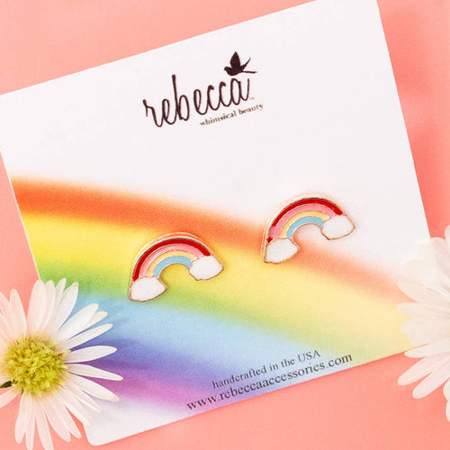 Rebecca - Rainbow Enamel Post Earring Childrens