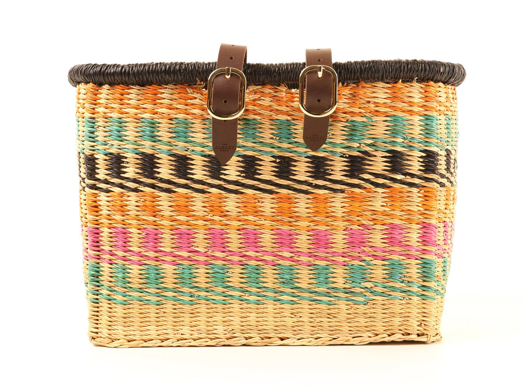 ASHANTI: Handcrafted Multicoloured Rectangular Bike Basket