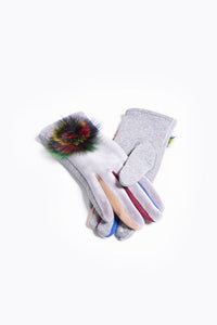 Cotton/viscose Gloves with Pom Pom