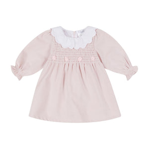 Deolinda 23421 Corduroy Smocked Dress- Baby Pink
