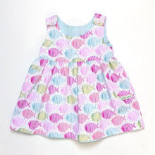 Reversible Pinafore Fish/Aqua Polka Dot