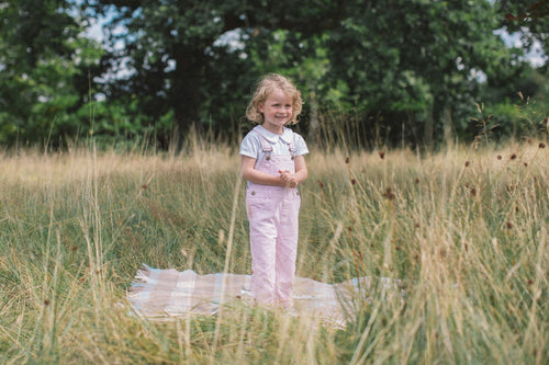 Pink Stripe Dungarees