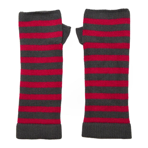 Breton Cashmere Wrist Warmers - Dark Pink/Mole