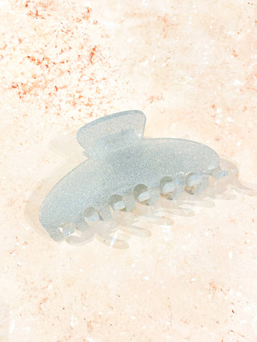 Angels Whisper - IVY GLITTER ACETATE CLAW CLIP - SILVER
