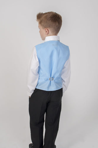 Black Diamond Boys 5 pce Suit with Blue Waistcoat