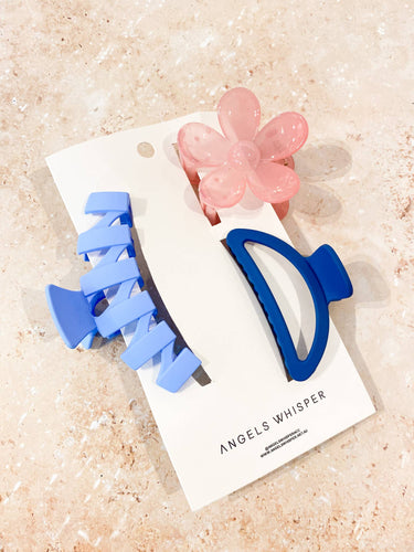 Angels Whisper - LISSE CLAW CLIPS 3 PCS SET - BLUE