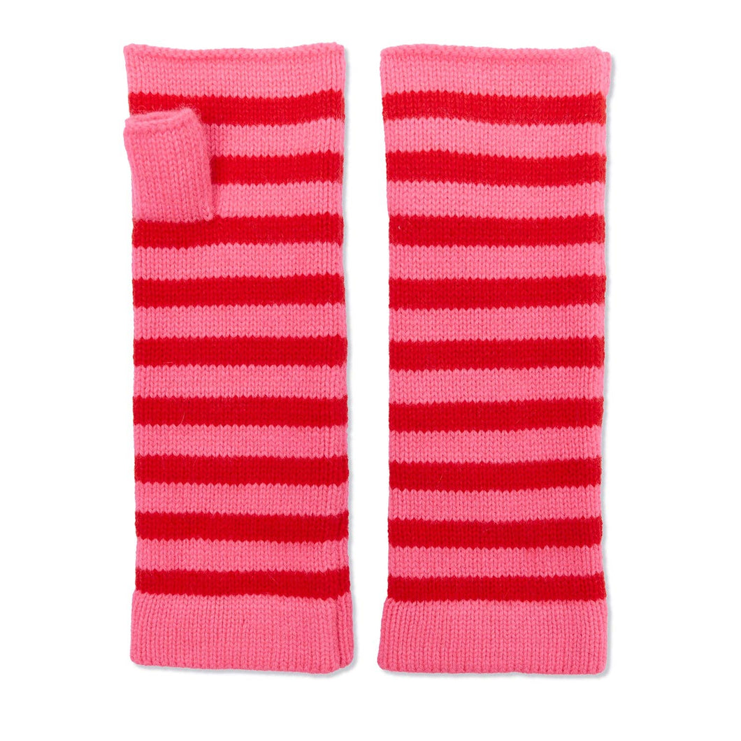 Breton Cashmere Wrist Warmers - Pink/Red
