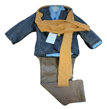 Quilted jacket, shirt, trousers & scarf set