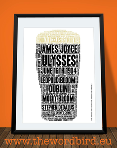 Pint of Ulysses Word Bird Poster A3